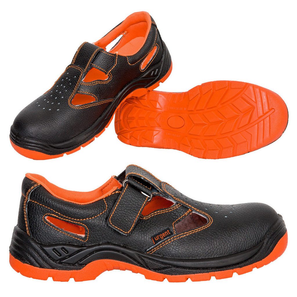 URGENT 301 S1 Arbeitssandale schwarz-orange